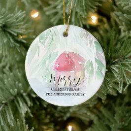 Ornamento De Cerâmica Natal branco da Vila do Campo