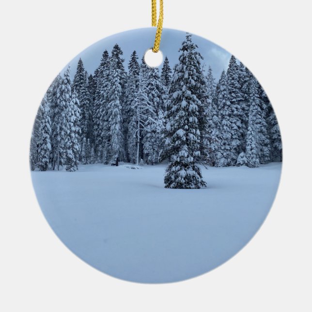 Ornamento De Cerâmica Natal branco de Tahoe! (Frente)