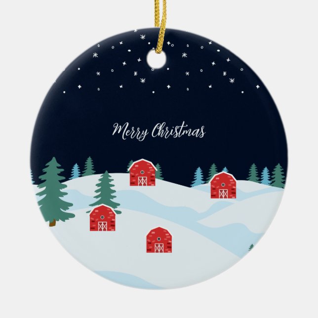 Ornamento De Cerâmica Natal Branco Russo (Frente)