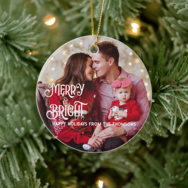 Ornamento De Cerâmica Natal Brilhante da Feliz da Estrela Vermelha (Árvore)