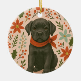 Ornamento De Cerâmica Natal Cane Corso