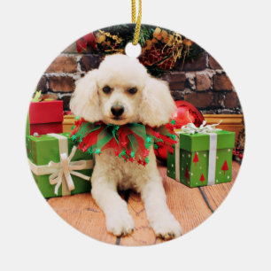Ornamento De Cerâmica Natal - caniche - Riley