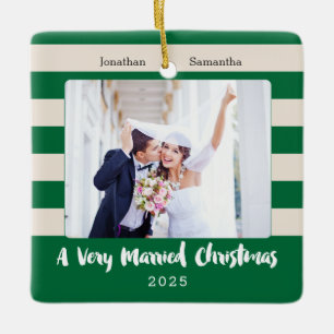 Ornamento De Cerâmica Natal casado para Newlyweds, foto