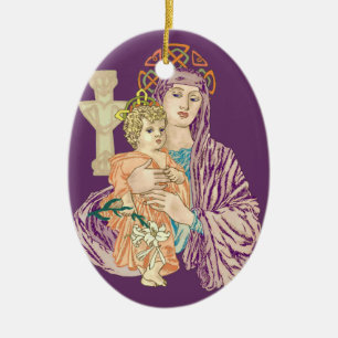 Ornamento De Cerâmica Natal celta Madonna