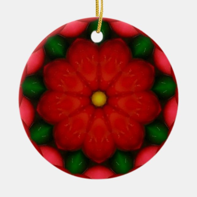 Ornamento De Cerâmica Natal Cheer Fractal (Frente)