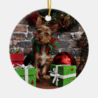 Ornamento De Cerâmica Natal - Chorkie - Toby