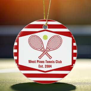 Ornamento De Cerâmica Natal Clube Country Personalizado de Tênis com Lis