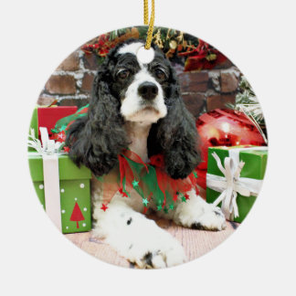 Ornamento De Cerâmica Natal - cocker spaniel - Laci
