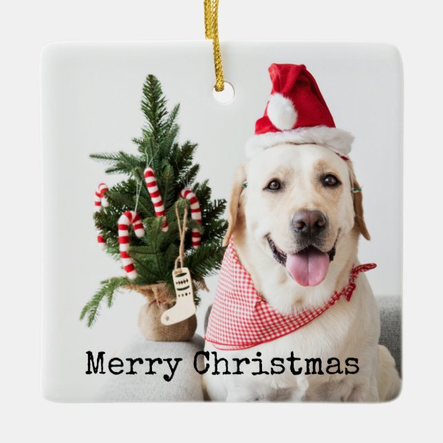 Ornamento De Cerâmica Natal com Foto Personalizada (Frente)