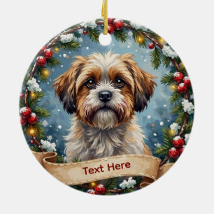 Ornamento De Cerâmica Natal com Shih Tzu