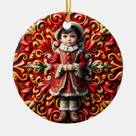 Ornamento De Cerâmica NATAL ~ Criança do século XIX ~