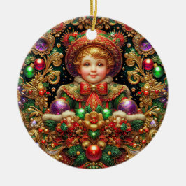 Ornamento De Cerâmica NATAL ~ Criança do século XIX ~