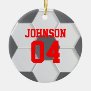Ornamento De Cerâmica Natal da Bola Vermelha