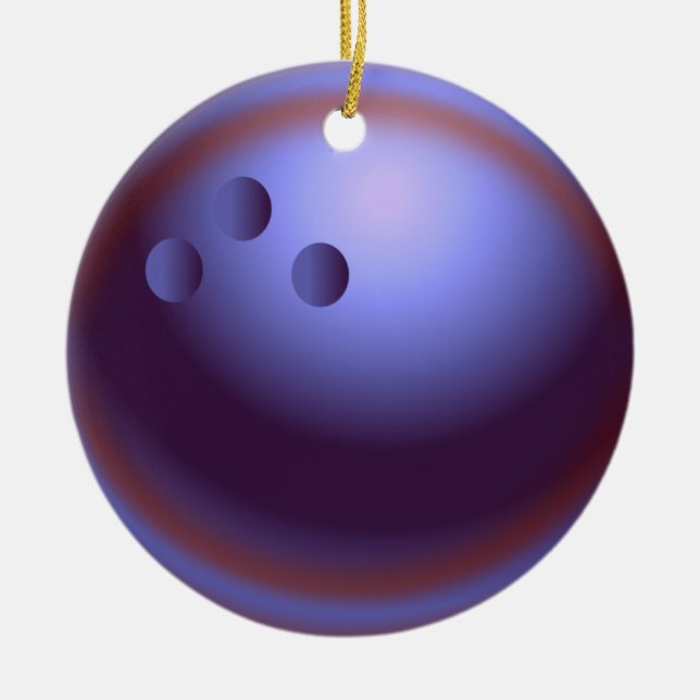 Ornamento De Cerâmica Natal da boliche (Frente)