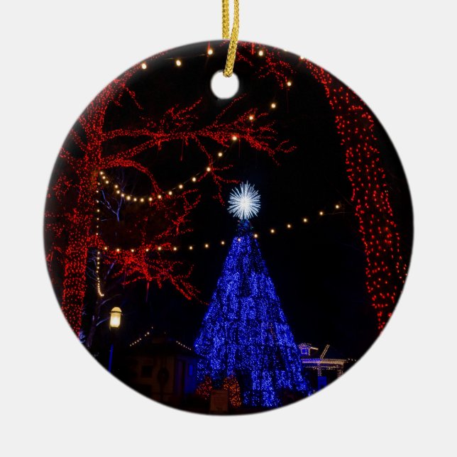 Ornamento De Cerâmica Natal da Cidade do Dólar (Frente)