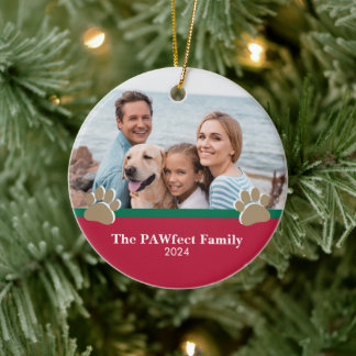 Ornamento De Cerâmica Natal da família personalizada