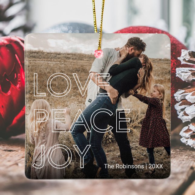 Ornamento De Cerâmica Natal da Foto Moderna (Criador carregado)
