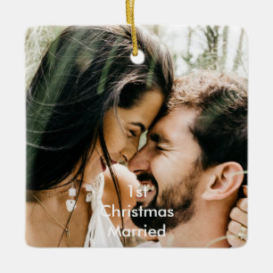 Ornamento De Cerâmica Natal de 1rua casado Foto de Natal