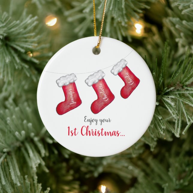 Ornamento De Cerâmica Natal de 1rua com novo bebê (Árvore)