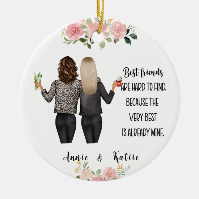 Ornamento De Cerâmica Natal de Amizade Personalizada (Frente)