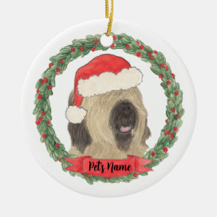 Ornamento De Cerâmica Natal de Briard Personalizado