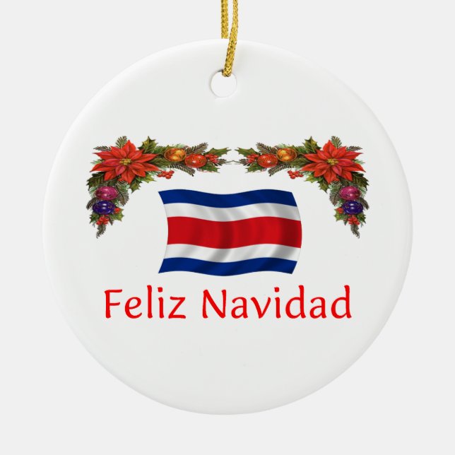 Ornamento De Cerâmica Natal de Costa Rica (Frente)