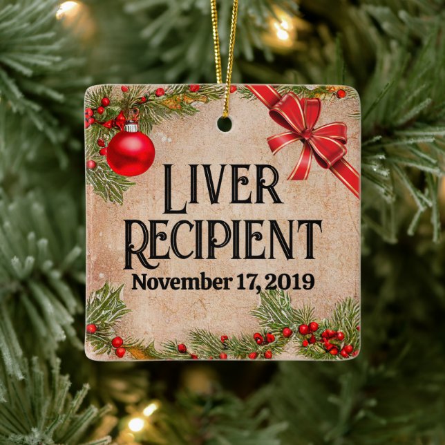 Ornamento De Cerâmica Natal de Destinatário de Transplante de Fotografia (Árvore)