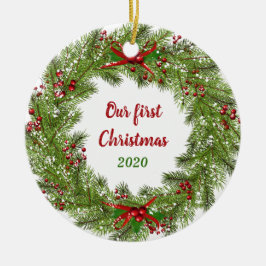 Ornamento De Cerâmica Natal de Férias Personalizadas