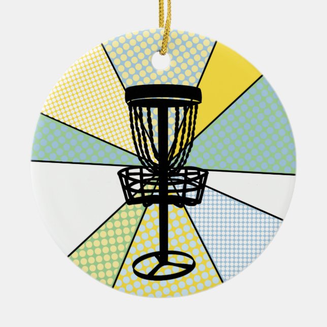 Ornamento De Cerâmica Natal de Golfe de Disco (Frente)