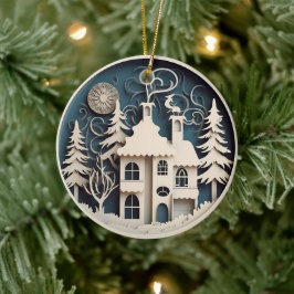 Ornamento De Cerâmica Natal de Inverno Fofo Personalizado