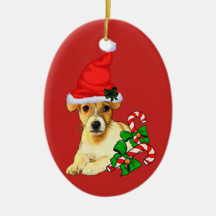 Ornamento De Cerâmica Natal de Jack Russell Terrier