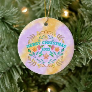 ORNAMENTO DE CERÂMICA NATAL DE MERCADO PERSONALIZADO 20XX