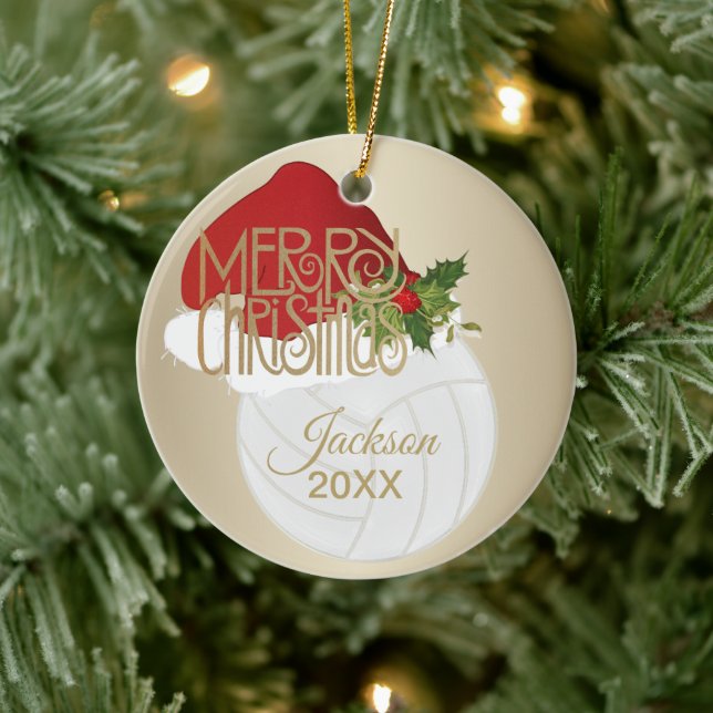 Ornamento De Cerâmica 🎄 Natal 🏐 de Voleibol (Árvore)