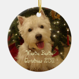 Ornamento De Cerâmica Natal de Westie Bestie por Rwatkins