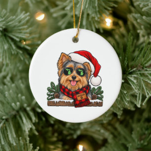 Ornamento De Cerâmica Natal de Yorkie em Michigan