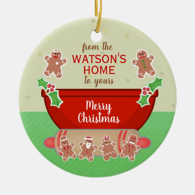 Ornamento De Cerâmica Natal Deseja Banho Personalizado de Férias (Frente)