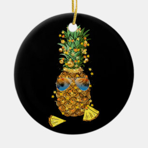 Ornamento De Cerâmica Natal do abacaxi na árvore de Natal na Fruta S de