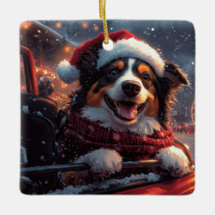 Ornamento De Cerâmica Natal do Cachorro Kelpie Australiano