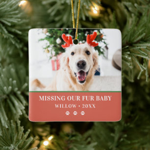 Ornamento De Cerâmica Natal do Cachorro Moderno Foto Feliz Pawlidays