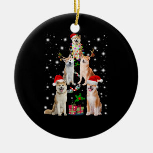 Ornamento De Cerâmica Natal do Cão AKita, Produto Aduaneiro de Papais n