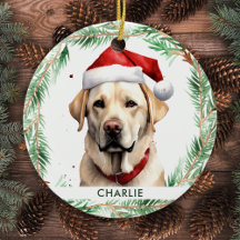 Natal do Cão Personalizado do Labrador Amarelo