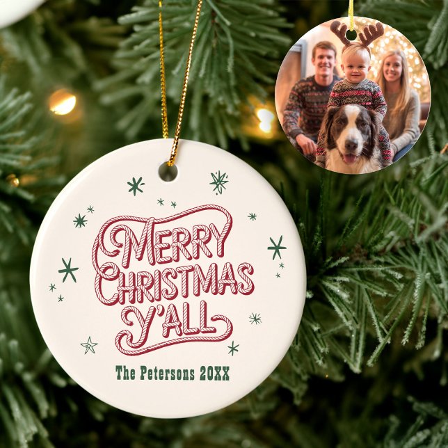 Ornamento De Cerâmica Natal do Cowboy Ocidental Feliz Natal Y (Criador carregado)