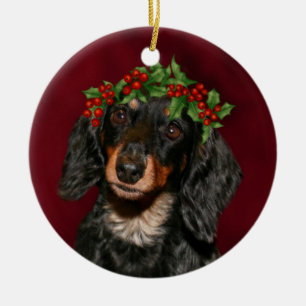Ornamento De Cerâmica Natal do Dachshund