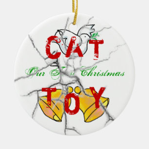 Ornamento De Cerâmica Natal do gatinho