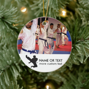 Ornamento De Cerâmica Natal do Karate de Artes Marciais Personalizadas