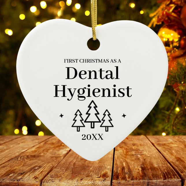 Ornamento De Cerâmica Natal do Novo Trabalho da Higienista Dental (Dental Hygienist New Job Christmas Ceramic Ornament
)