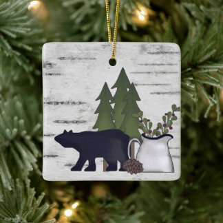 Ornamento De Cerâmica Natal do Urso Russo Personalizado
