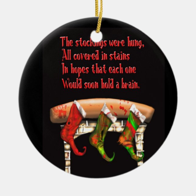 Ornamento De Cerâmica Natal do zombi (Frente)