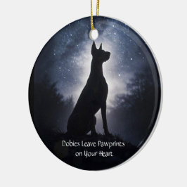 Ornamento De Cerâmica Natal Dobie ou Doberman Pinscher Festa de Natal