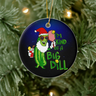Ornamento De Cerâmica Natal dos Papais noeis de Panfleball Big Dill